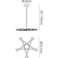 Aire Ceiling Pendant 69cm Round 42W 3000K, 3700lm, Dimmable Silver, Frosted Acrylic, Polished Chrome