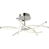 Aire Ceiling 70.5cm Round 42W 3000K, 3700lm, Dimmable, Silver, Frosted Acrylic, Polished Chrome