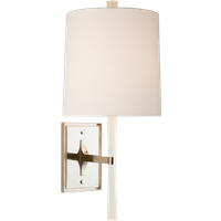 Refined Rib Wall Light Nickel, Wall Light, China White & Polished Nickel - Andrew Martin