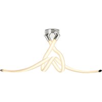 Armonia Semi Flush Ceiling Bow, 50W LED, 3000K, 3750lm, Polished Chrome, Frosted Acrylic