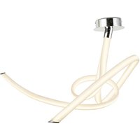 Armonia Semi Flush Ceiling Medium Ribbons, 60W LED, 3000K, 4500lm, Polished Chrome, Frosted Acrylic