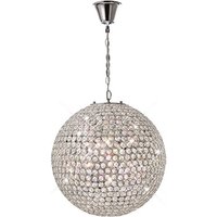 Ava Globe Ceiling Pendant 7 Light Polished Chrome, Crystal