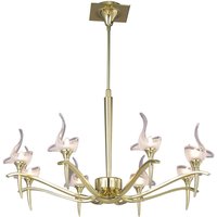 Viena Telescopic Pendant Round 8 Light G9, Polished Brass