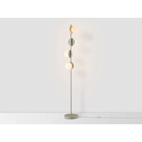 Sand opal disk floor lamp
