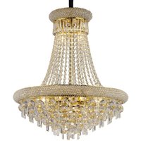 Alexandra Ceiling Pendant Chandelier 13 Light French Gold, Crystal