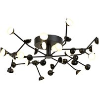 Adn 36 Light Ceiling, Round 74cm, 100W LED, 3000K, 7250lm, Black, 3yrs Warranty