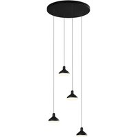 Antaras 4 Light Round Pendant, 32W LED, 3000K, 2360lm, Black, 3yrs Warranty