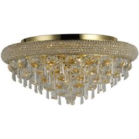 Alexandra Flush Ceiling 7 Light French Gold, Crystal