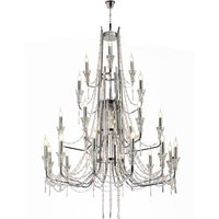 Armand Pendant 12+6+3+3 Light E14 Polished Chrome/Crystal, (ITEM REQUIRES CONSTRUCTION/CONNECTION) Item Weight: 32.5kg