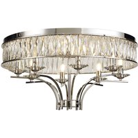 Vivienne Ceiling 8 Light E14 Polished Nickel/Crystal