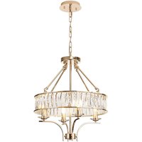 Vivienne Pendant/Semi Ceiling 4 Light E14 French Gold/Crystal