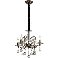 Zinta Pendant 4 Light E14 Antique Brass/Crystal