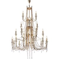 Armand Pendant 12+6+3+3 Light E14 French Gold/Crystal, (ITEM REQUIRES CONSTRUCTION/CONNECTION) Item Weight: 32.5kg