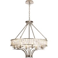 Vivienne Pendant/Semi Ceiling 8 Light E14 Polished Nickel/Crystal