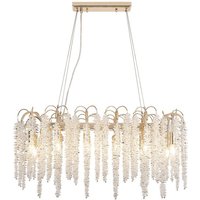 Wisteria Oval Pendant, 12 Light E14, French Gold / Crystal Item Weight: 14kg