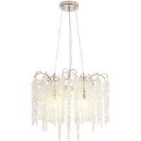 Wisteria Round Pendant, 7 Light E14, Polished Nickel / Crystal