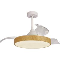 Alaska 60W LED Dimmable Ceiling Light With Built-In 30W DC Fan, 2700-5000K Remote & APP Control, 3300lm, Wood, 5yrs Warranty