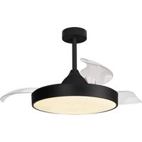 Alaska 60W LED Dimmable Ceiling Light With Built-In 30W DC Fan, 2700-5000K Remote & APP Control, 3300lm, Black, 5yrs Warranty