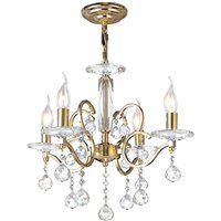 Zinta Ceiling Pendant Chandelier 4 Light French Gold, Crystal