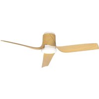Ushuaia 30W LED Dimmable Ceiling Light With Built-In 35W DC Fan, 2700-5000K , White/Wood, 5yrs Warranty