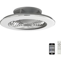 Alisio LED Dimmable Ceiling Light & 35W DC Reversible Fan, Chrome/Grey, Remote Control, APP Control
