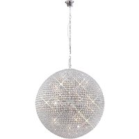 Ava Ceiling Pendant 18 Light Polished Chrome, Crystal