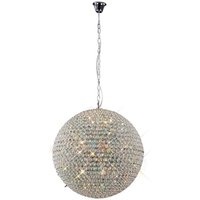 Ava Ceiling Pendant 9 Light Polished Chrome, Crystal