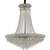 Alexandra Ceiling Pendant Chandelier 18 Light Polished Chrome, Crystal