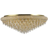 Alexandra Flush Ceiling 18 Light French Gold, Crystal