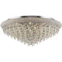 Alexandra Flush Ceiling 16 Light Polished Chrome, Crystal