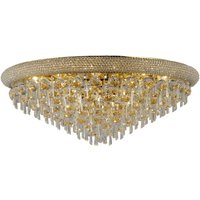 Alexandra Flush Ceiling 16 Light French Gold, Crystal