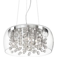 Audi 8 Light  Large Blown Glass Bubbles Ceiling Pendant Chrome, G9